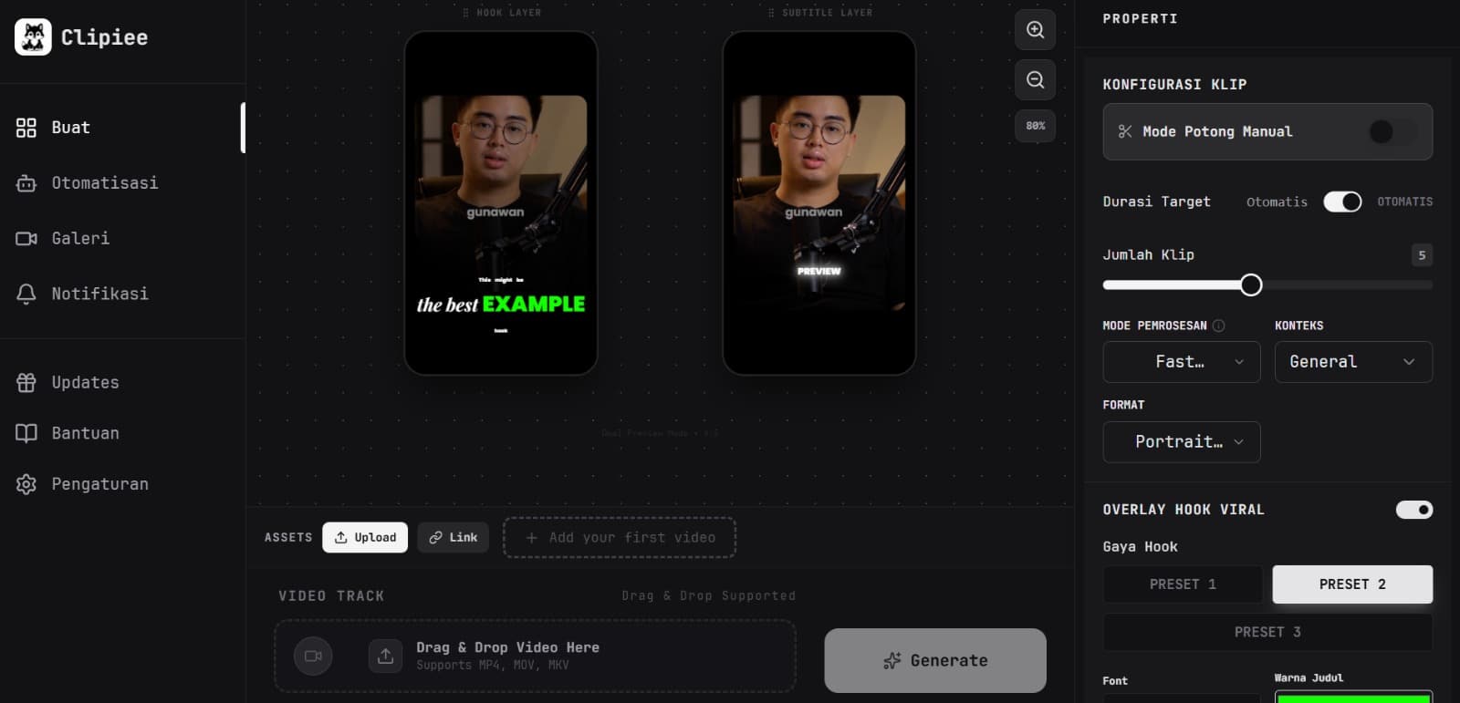 Clipiee App Dashboard